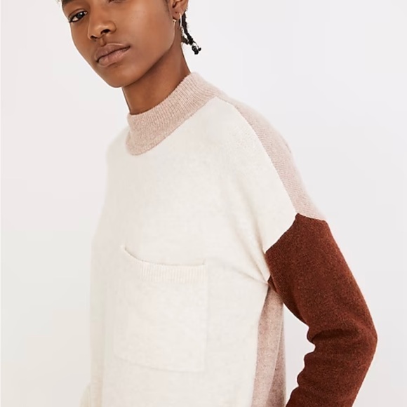Madewell Colorblock Mockneck Sweater - Picture 3 of 12